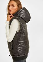 Bayan Siyah Kapüşonlu Şişme Yelek