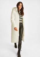 Bayan Beyaz Uzun Şişme Mont