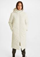 Bayan Beyaz Uzun Şişme Mont