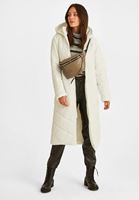 Bayan Beyaz Uzun Şişme Mont