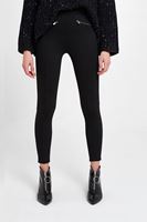 Bayan Siyah Fermuar Cep Detaylı Tayt