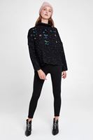 Bayan Siyah Fermuar Cep Detaylı Tayt