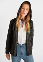 Bayan Siyah Cep Detaylı Yağmurluk