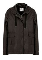 Bayan Siyah Cep Detaylı Yağmurluk