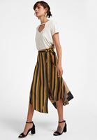 Women Mixed Jacquard Midi Skirt with Knot