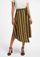 Women Mixed Jacquard Midi Skirt with Knot