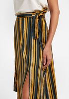 Women Mixed Jacquard Midi Skirt with Knot