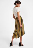 Women Mixed Jacquard Midi Skirt with Knot