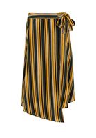 Women Mixed Jacquard Midi Skirt with Knot