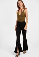 Flare Pantolon ve Dikişsiz Crop Top Kombini