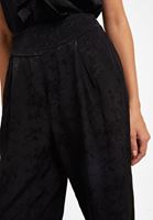 Bayan Siyah Pile Detaylı Bol Pantolon