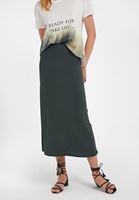 Bayan Yeşil Midi Boy Volanlı Etek