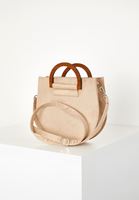 Bayan Ekru Askılı Süet Çanta