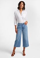 Bayan Mavi Yüksek Bel Culotte Denim Pantolon