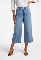 Bayan Mavi Yüksek Bel Culotte Denim Pantolon