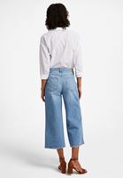 Bayan Mavi Yüksek Bel Culotte Denim Pantolon