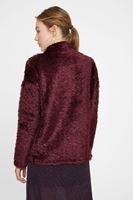 Bayan Bordo Boğazlı Tüy Detaylı Triko