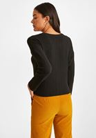 Bayan Siyah Yandan Bağlama Detaylı Bluz