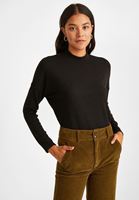 Bayan Siyah Yüksek Yaka Yumuşak Tuşeli Kazak