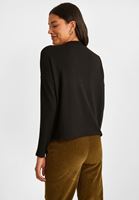 Bayan Siyah Yüksek Yaka Yumuşak Tuşeli Kazak