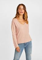 Bayan Pembe Düğme Detaylı Bluz