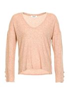 Bayan Pembe Düğme Detaylı Bluz