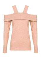 Bayan Pembe Omuzları Açık Bluz