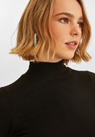 Bayan Siyah Balıkçı Yaka Midi Boy Elbise