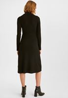 Bayan Siyah Balıkçı Yaka Midi Boy Elbise