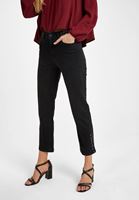 Bayan Siyah Zımba Detaylı Denim Pantolon