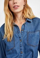 Bayan Mavi Denim Gömlek