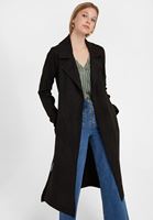 Bayan Siyah Kemer Detaylı Süet Ceket