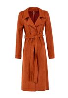 Bayan Turuncu Kemer Detaylı Süet Ceket