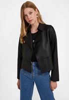 Bayan Siyah Şal Yaka Süet Ceket