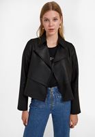 Bayan Siyah Şal Yaka Süet Ceket