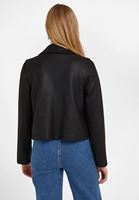 Bayan Siyah Şal Yaka Süet Ceket
