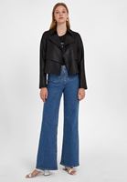 Bayan Siyah Şal Yaka Süet Ceket