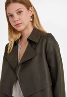 Bayan Yeşil Şal Yaka Süet Ceket