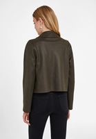 Bayan Yeşil Şal Yaka Süet Ceket