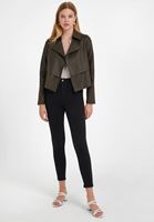 Bayan Yeşil Şal Yaka Süet Ceket