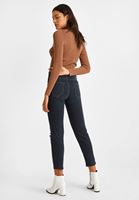 Bayan Gri Orta Bel Kot Pantolon