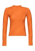 Bayan Turuncu Kolu Yırtmaç Detaylı Bluz