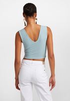 Bayan Mavi Kruvaze Detaylı Kısa Atlet