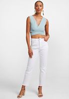 Bayan Mavi Kruvaze Detaylı Kısa Atlet