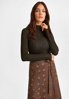 Bayan Siyah Yüksek Yaka Bluz