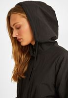 Bayan Siyah Kapüşonlu Yağmurluk