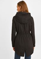 Bayan Siyah Kapüşonlu Yağmurluk