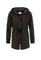 Bayan Siyah Kapüşonlu Yağmurluk