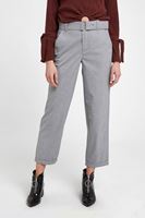 Bayan Gri Kemerli Bol Paça Pantolon