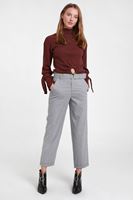 Bayan Gri Kemerli Bol Paça Pantolon